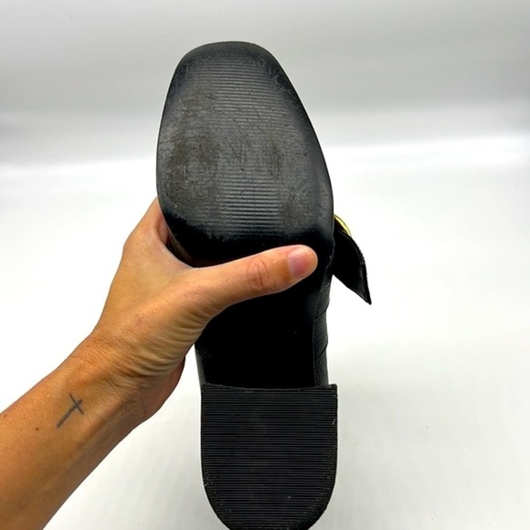 Nine West - Baroque Square Toe Leather Buckle Chunky Block Heels Size 7.5 - Picture 15 of 15